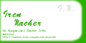 iren macher business card